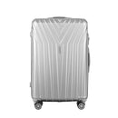 Wanderlite 3pc Luggage 20'' 24'' 28'' Trolley Suitcase Sets Travel TSA Hard Case Lightweight Silver