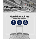 Wanderlite 3pc Luggage 20'' 24'' 28'' Trolley Suitcase Sets Travel TSA Hard Case Lightweight Silver