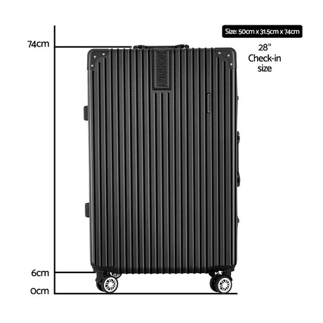 Wanderlite 28'' Luggage Travel Suitcase Set TSA Hard Case Lightweight Aluminum