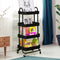 Levede 4 Tiers Kitchen Trolley Cart Steel Storage Rack Shelf Organiser Black