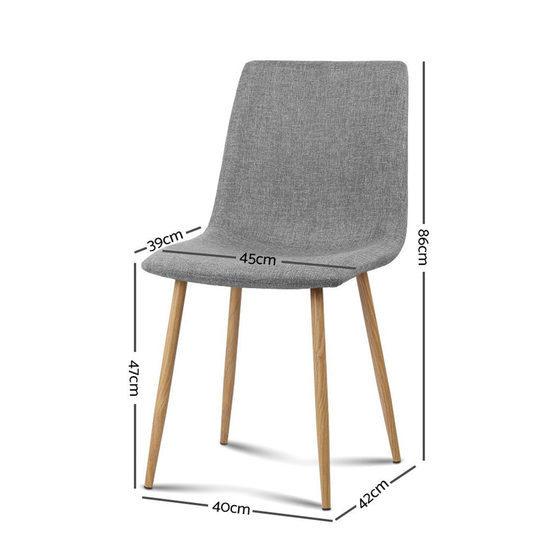 Artiss 4X Collins Dining Chairs - Light Grey