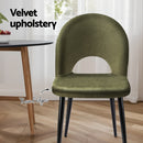 Dining Chairs Green Velvet Set Of 2 Loren