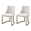 Dining Chairs Linen Fabric Beige Set Of 2 Balen