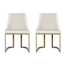 Dining Chairs Linen Fabric Beige Set Of 2 Balen