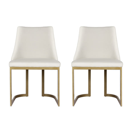 Dining Chairs Linen Fabric Beige Set Of 2 Balen