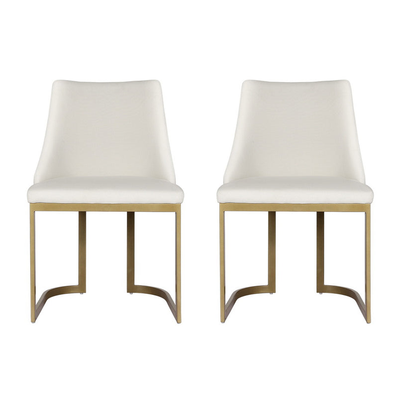 Dining Chairs Linen Fabric Beige Set Of 2 Balen