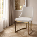 Dining Chairs Linen Fabric Beige Set Of 2 Balen