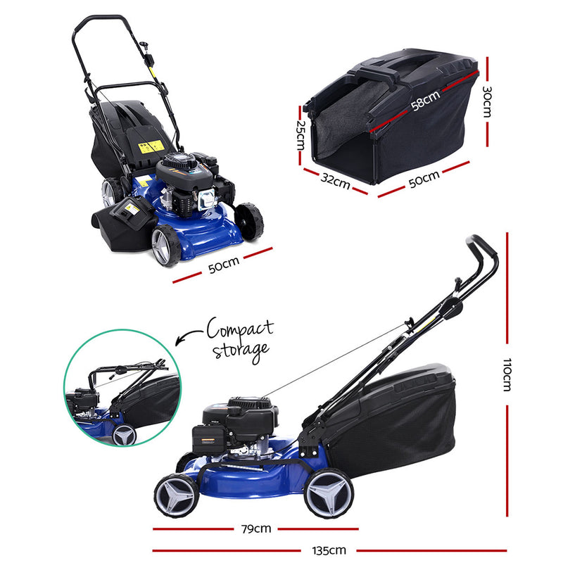 Lawn Mower 19 175cc Petrol Powered Push Lawnmower 4 Stroke 4-IN-1"