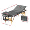 Zenses Massage Table Wooden Bed Portable 3 Fold Beauty Therapy Waxing 75CM Grey