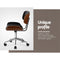 Artiss Wooden Office Chair Black Leather