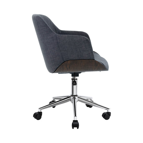 Artiss Wooden Office Chair Computer Gaming Chairs Executive Fabric Grey