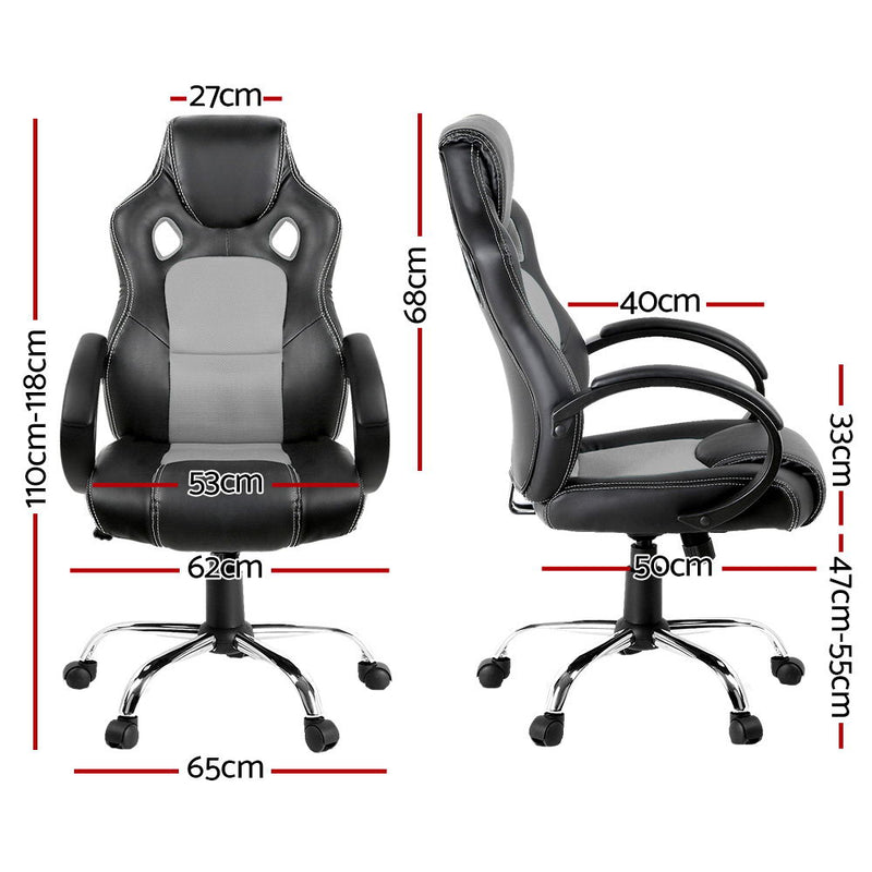 Artiss Gaming Chair Computer Office Chairs Grey & Black