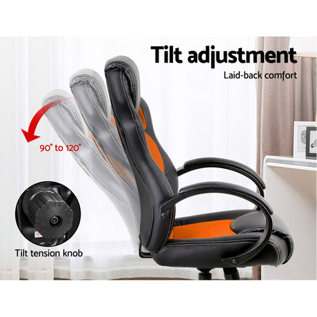 Artiss Gaming Chair Computer Office Chairs Orange & Black