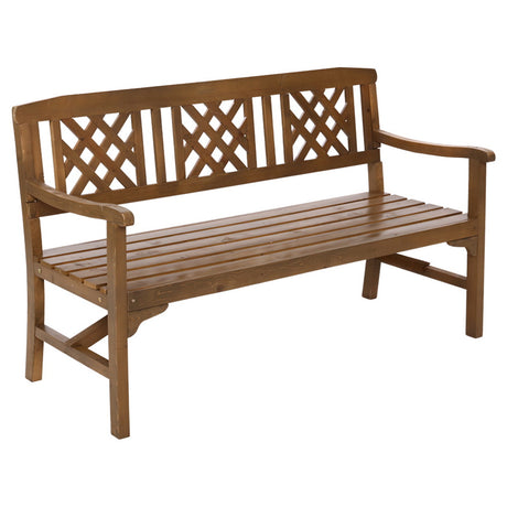 Gardeon Wooden Garden Bench 3 Seat Patio Furniture Timber Outdoor Lounge Chair Natural