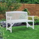 Gardeon Wooden Garden Bench Chair Outdoor Furniture Patio Deck 3 Seater White