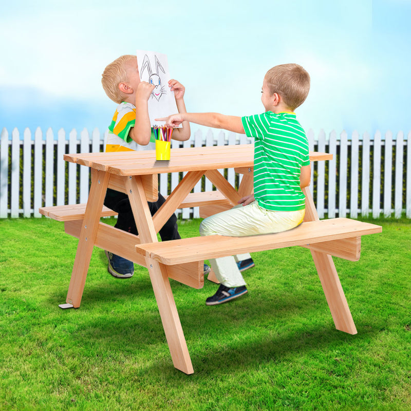 Keezi Kids Wooden Picnic Bench Set