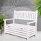 Gardeon Outdoor Storage Bench Box Wooden Garden Chair 2 Seat Timber Furniture White