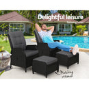 Gardeon Recliner Chairs Sun lounge Outdoor Setting Patio Furniture Wicker Sofa 2pcs