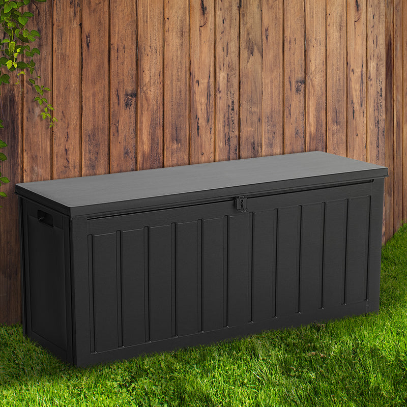 Gardeon 240L Outdoor Storage Box Lockable Bench Seat Garden Deck Toy Tool Sheds