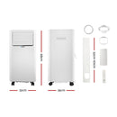 Devanti Portable Air Conditioner Cooling Mobile Fan Cooler Dehumidifier White 2000W