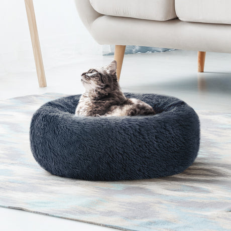 i.Pet Pet bed Dog Cat Calming Pet bed Small 60cm Dark Grey Sleeping Comfy Cave Washable