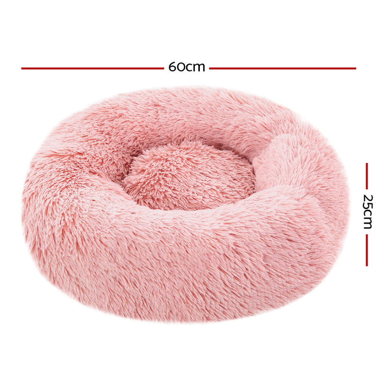 i.Pet Pet bed Dog Cat Calming Pet bed Small 60cm Pink Sleeping Comfy Cave Washable