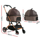 i.Pet Pet Stroller Dog Pram Large Cat Carrier Travel Pushchair Foldable 4 Wheels