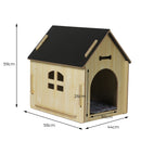 Wooden Dog House Pet Kennel Timber Indoor Cabin Large Oak L