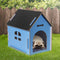 Wooden Dog House Pet Kennel Timber Indoor Cabin Medium Blue M