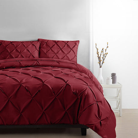 Giselle Luxury Classic Bed Duvet Doona Quilt Cover Set Hotel King Burgundy Red