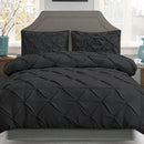 Giselle Quilt Cover Set Diamond Pinch Black - Super King