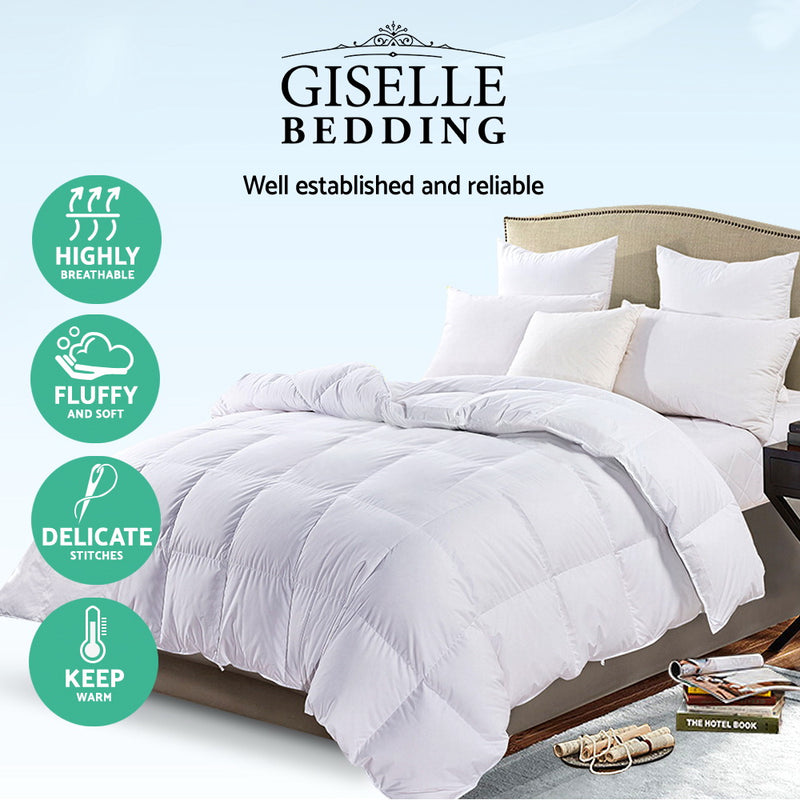 Giselle Bedding Super King 700GSM Goose Down Feather Quilt