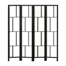 Artiss Ashton Room Divider Screen Privacy Wood Dividers Stand 4 Panel Black