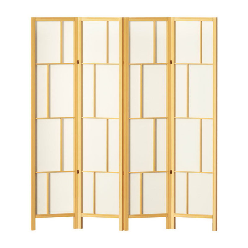 Artiss Ashton Room Divider Screen Privacy Wood Dividers Stand 4 Panel Natural