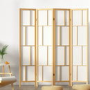 Artiss Ashton Room Divider Screen Privacy Wood Dividers Stand 4 Panel Natural