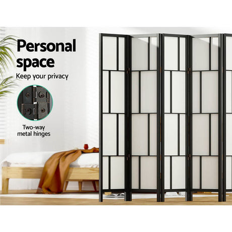 Artiss Ashton Room Divider Screen Privacy Wood Dividers Stand 8 Panel Black