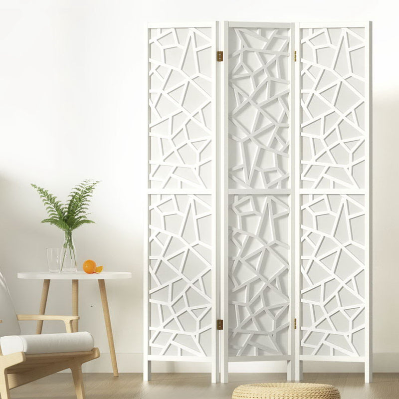 Artiss Clover Room Divider Screen Privacy Wood Dividers Stand 3 Panel White