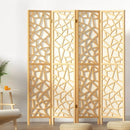 Artiss Clover Room Divider Screen Privacy Wood Dividers Stand 4 Panel Natural