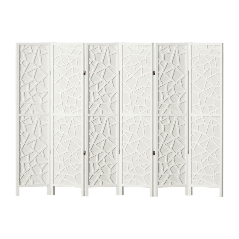 Artiss Clover Room Divider Screen Privacy Wood Dividers Stand 6 Panel White