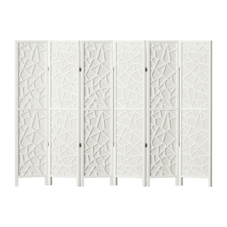 Artiss Clover Room Divider Screen Privacy Wood Dividers Stand 6 Panel White