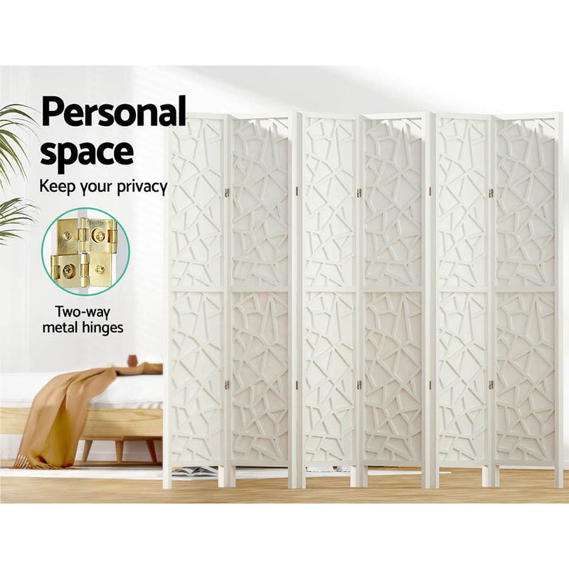 Artiss Clover Room Divider Screen Privacy Wood Dividers Stand 6 Panel White