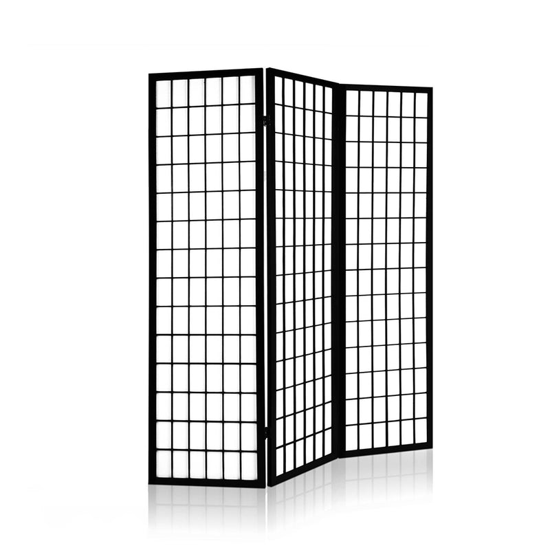 Artiss 3 Panel Wooden Room Divider - Black