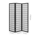 Artiss 3 Panel Wooden Room Divider - Black