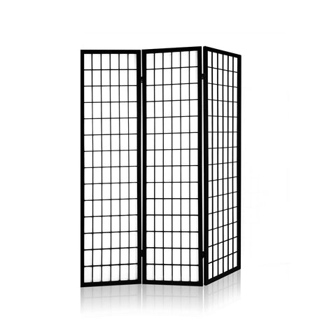 Artiss 3 Panel Wooden Room Divider - Black