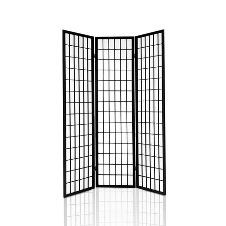 Artiss 3 Panel Wooden Room Divider - Black