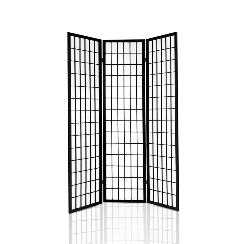 Artiss 3 Panel Wooden Room Divider - Black