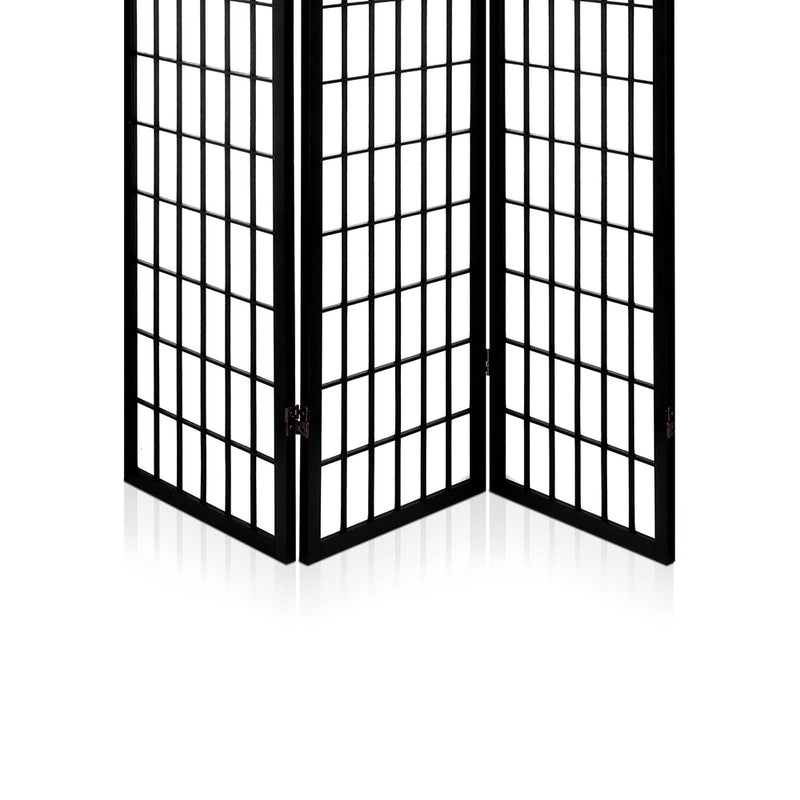 Artiss 3 Panel Wooden Room Divider - Black