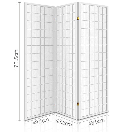 Artiss 3 Panel Wooden Room Divider - White