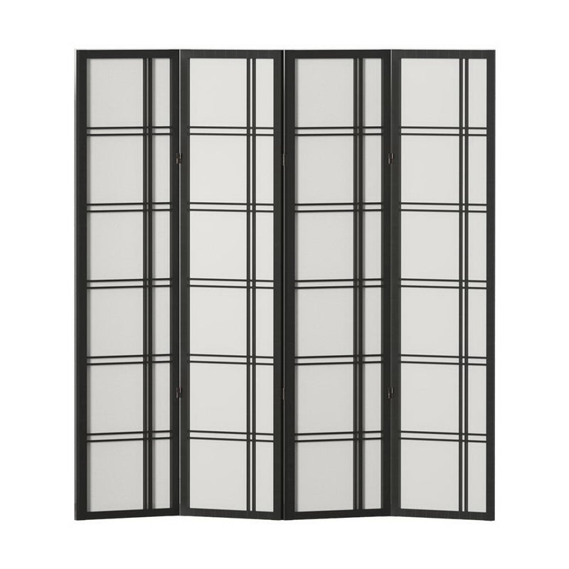 Artiss Room Divider Screen Privacy Wood Dividers Stand 4 Panel Nova Black