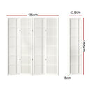 Artiss Room Divider Screen Privacy Wood Dividers Stand 4 Panel Nova White